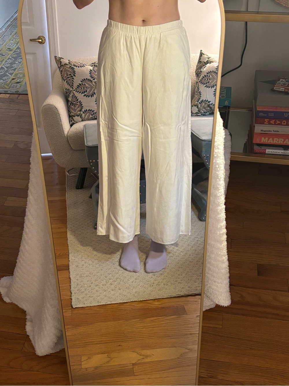 Show Me Your MuMu white Wide-Leg Elastic Waist Pants